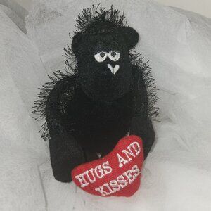 Gorilla Hugs and Kisses Heart Small Stuffed Animal Valentine's Day